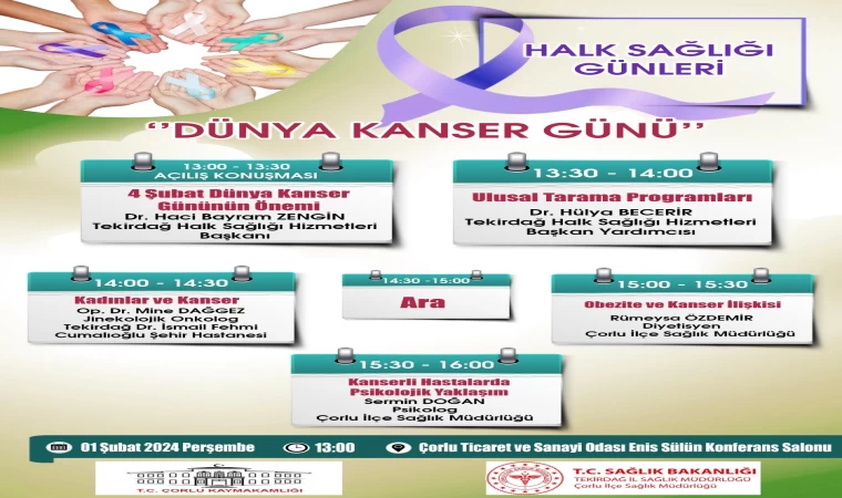 Çorlu İlçe Sağlık Müdürü Dr. Ali Rıza İçel 'Dünya Kanser Günü’ hakkında açıklama düzenledi